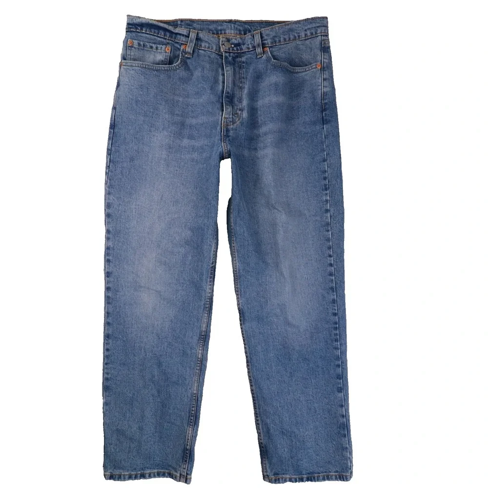 Levi's 550 Relaxed Straight‎ Leg Medium Wash Jeans Blue Men's 36x30 act 36x29